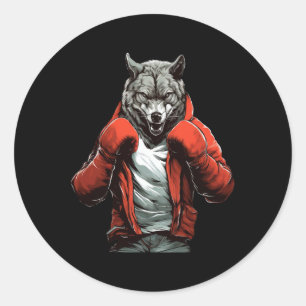 Wolf Boxer Boksen Mixed Martial Arts Kickboksen Ronde Sticker