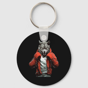 Wolf Boxer Boksen Mixed Martial Arts Kickboksen Sleutelhanger