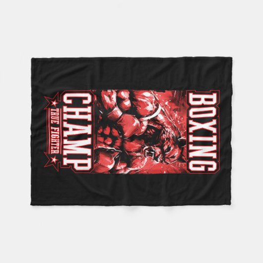 Wolf Boxing Champ _ Boxer Fighter Motivation  Fleece Deken (Voorkant (Horizontaal))