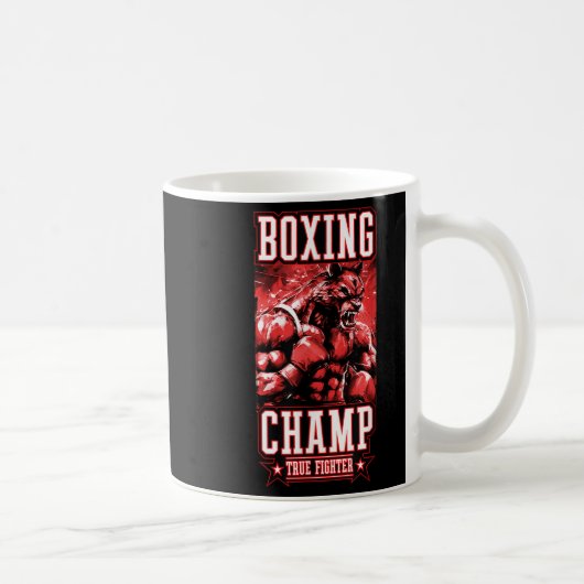 Wolf Boxing Champ _ Boxer Fighter Motivation  Koffiemok (Rechts)
