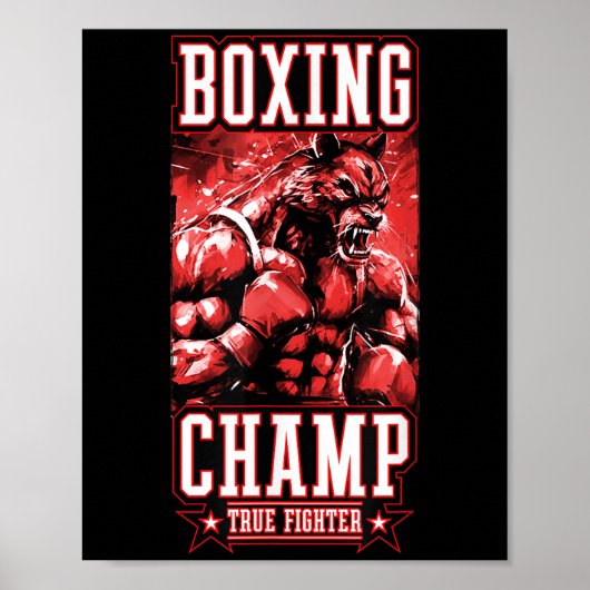 Wolf Boxing Champ _ Boxer Fighter Motivation  Poster (Voorkant)
