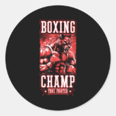Wolf Boxing Champ _ Boxer Fighter Motivation  Ronde Sticker (Voorkant)