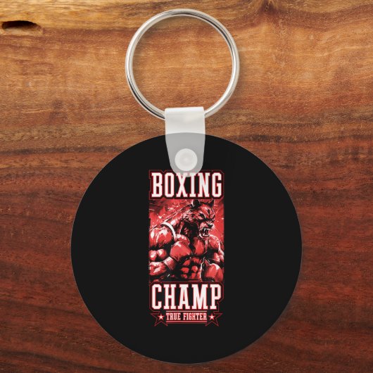Wolf Boxing Champ _ Boxer Fighter Motivation  Sleutelhanger (Voorkant)