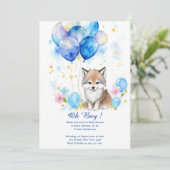 Wolf Boy Baby shower Uitnodiging (Staand voorkant)