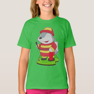 Wolf Brandweerman Brandblusser Brandweer T-shirt