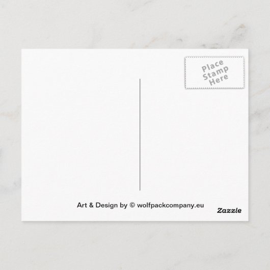 wolf briefkaart (Achterkant)
