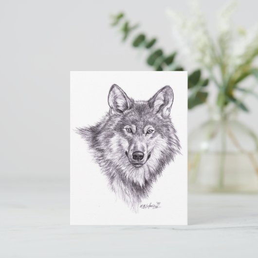 wolf briefkaart (Staand voorkant)
