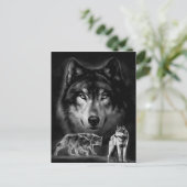 wolf briefkaart (Staand voorkant)
