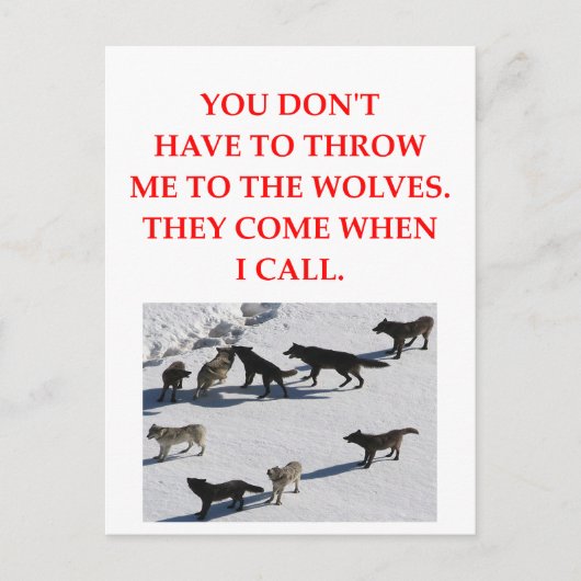 wolf briefkaart (Voorkant)