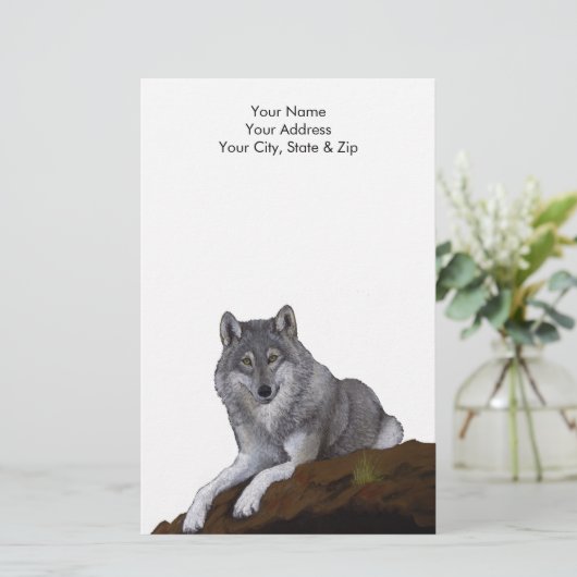 Wolf Briefpapier (Staand voorkant)