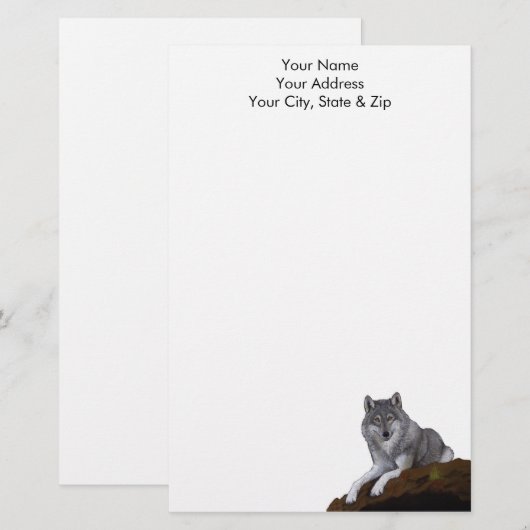 Wolf Briefpapier (Voorkant / Achterkant)