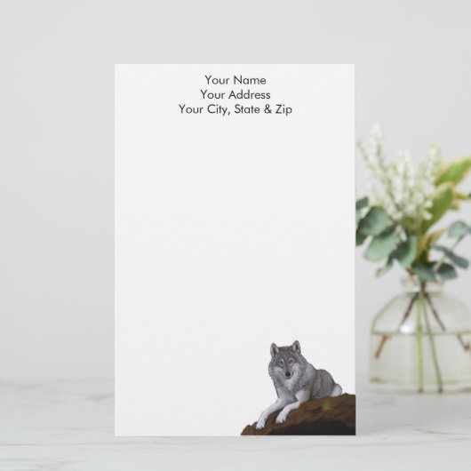 Wolf Briefpapier (Staand voorkant)