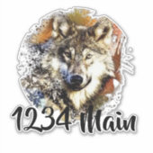 Wolf brievenbus sticker (Voorkant)