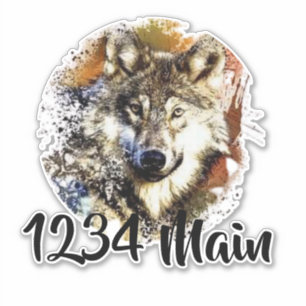 Wolf brievenbus sticker