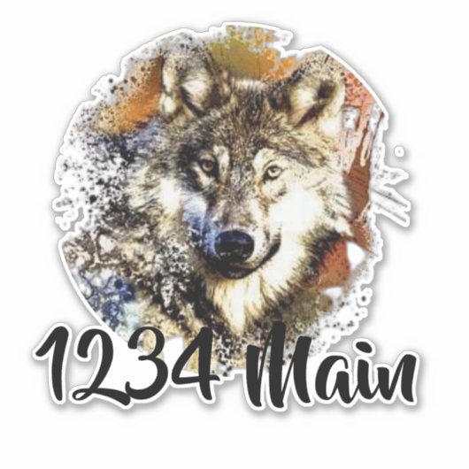 Wolf brievenbus sticker (Voorkant)