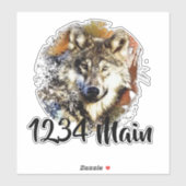 Wolf brievenbus sticker (Vel)