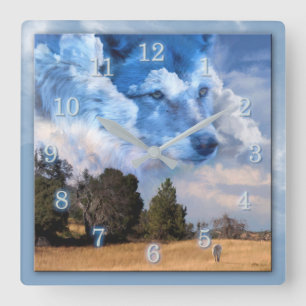 WOLF BROER VAN HET BEREIK VIERKANTE KLOK