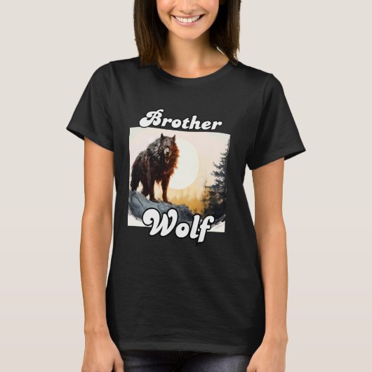 Wolf Brother Matching Tribe Wolves Camping Pack Mo T-shirt (Voorkant)