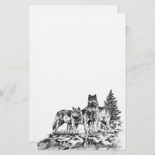 Wolf Brothers Briefpapier (Voorkant / Achterkant)