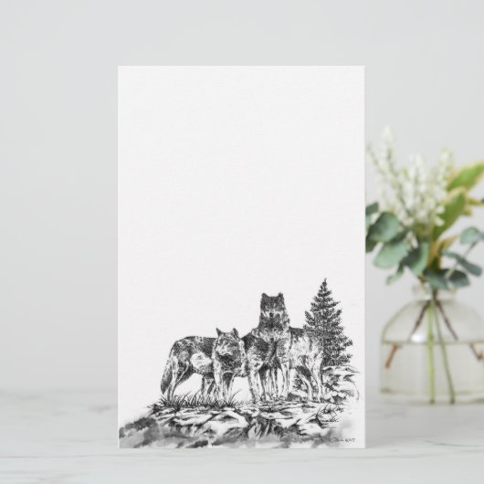 Wolf Brothers Briefpapier (Staand voorkant)