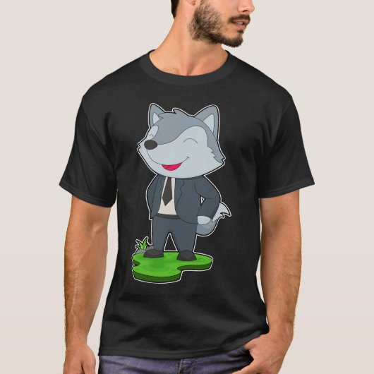 Wolf bruidegom Stropdas bruiloft T-shirt (Voorkant)