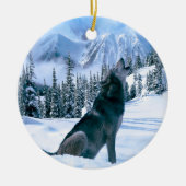 Wolf Call Keramisch Ornament (Voorkant)