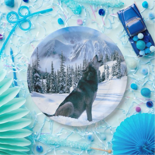 Wolf Call Papieren Bordje (Feest)