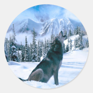 Wolf Call Ronde Sticker