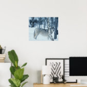 Wolf (Canis lupus) tijdens de winter Poster (Thuiskantoor)