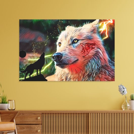 Wolf Canvas Afdruk (Insitu (Woonkamer))