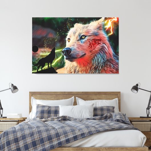 Wolf Canvas Afdruk (Insitu (Slaapkamer))