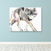 Wolf Canvas Afdruk (Insitu (Houten vloer))