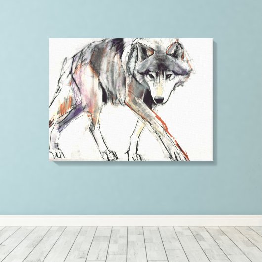 Wolf Canvas Afdruk (Insitu (Houten vloer))