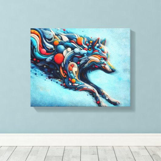 Wolf Canvas Afdruk (Insitu (Houten vloer))