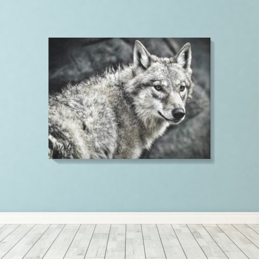 WOLF：Canvas Print (Insitu (Houten vloer))