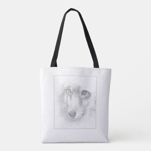 Wolf canvas tas (Achterkant)