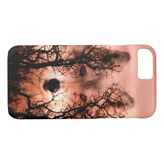 Wolf Case-Mate iPhone Case (Achterkant (Horizontaal))