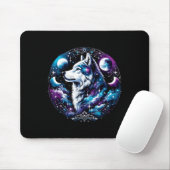 Wolf Celestial Dream Night Howling Moon Funny Wolv Muismat (Met muis)