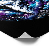 Wolf Celestial Dream Night Howling Moon Funny Wolv Poster (Hoek)