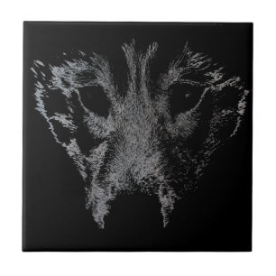 Wolf Ceramic Tegel Husky Pup Sled Dog Decor Tegeltje