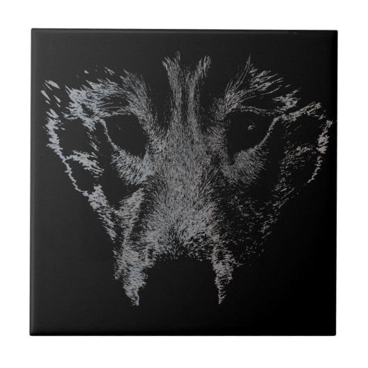 Wolf Ceramic Tegel Husky Pup Sled Dog Decor Tegeltje (Voorkant)