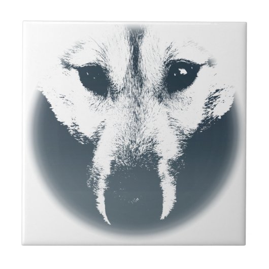 Wolf Ceramic Tile Wolf Pup Sled Dog Decor Tegeltje (Voorkant)