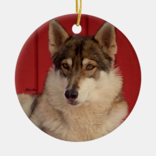 Wolf Ceramic Tree Ornament (Voorkant)