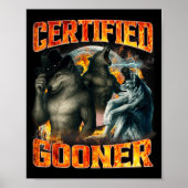Wolf Certified Gooner Funny Bootleg Meme Dad Papa Poster (Voorkant)