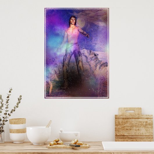Wolf-Charmer fantasy science fiction print (Keuken)