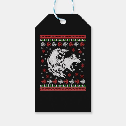 Wolf Christmas Cadeaulabel (Voorkant)