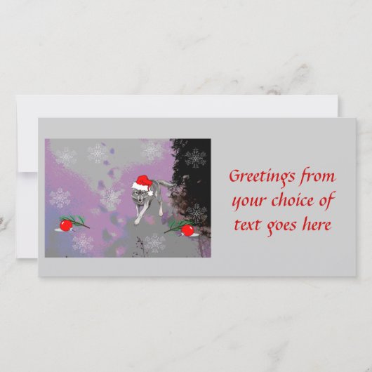 Wolf Christmas Feestdagenkaart (Voorkant)