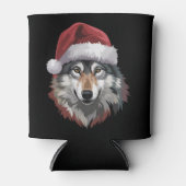 Wolf Christmas Funny Xmas Gift Animal Lovers  Blikjeskoeler (Voorkant)
