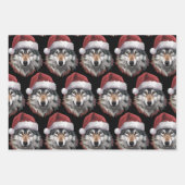 Wolf Christmas Funny Xmas Gift Animal Lovers  Inpakpapier Vel (Voorkant)
