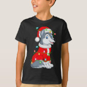 Wolf Christmas Lights Santa Costume Cute Animal Xm T-shirt (Voorkant)